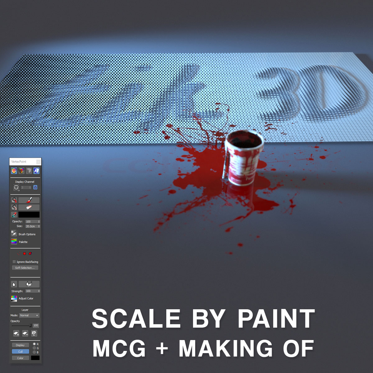 Scale by vertex color - Vertex paint - MCG tutorial - MCG training - 3dsmax mcg - mcg in 3ds Max - 3ds Max Mastering