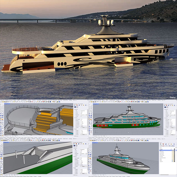 مدل سازی کشتی - راینو - آموزش راینو - آموزش مدل سازی در راینو - آموزش مدل سازی کشتی در راینو - rhino tutorial - create ship in rhino